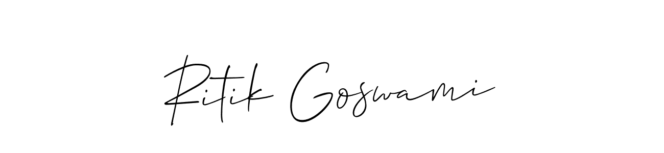 This is the best signature style for the Ritik Goswami name. Also you like these signature font (Allison_Script). Mix name signature. Ritik Goswami signature style 2 images and pictures png