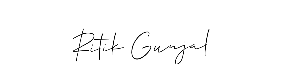 How to make Ritik Gunjal name signature. Use Allison_Script style for creating short signs online. This is the latest handwritten sign. Ritik Gunjal signature style 2 images and pictures png