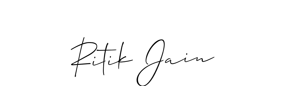 if you are searching for the best signature style for your name Ritik Jain. so please give up your signature search. here we have designed multiple signature styles  using Allison_Script. Ritik Jain signature style 2 images and pictures png