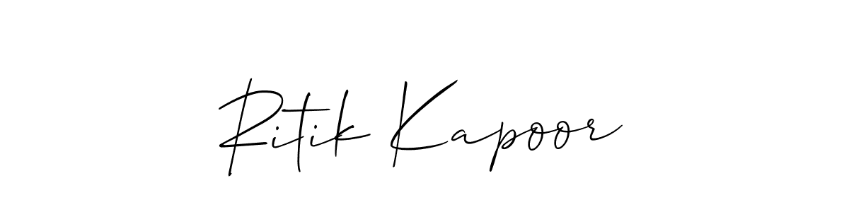 Similarly Allison_Script is the best handwritten signature design. Signature creator online .You can use it as an online autograph creator for name Ritik Kapoor. Ritik Kapoor signature style 2 images and pictures png