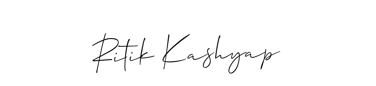Create a beautiful signature design for name Ritik Kashyap. With this signature (Allison_Script) fonts, you can make a handwritten signature for free. Ritik Kashyap signature style 2 images and pictures png