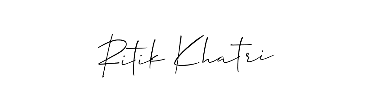 How to make Ritik Khatri name signature. Use Allison_Script style for creating short signs online. This is the latest handwritten sign. Ritik Khatri signature style 2 images and pictures png