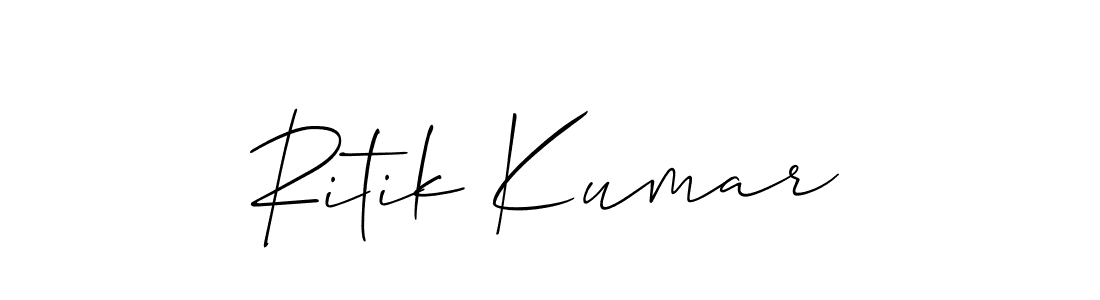 Allison_Script is a professional signature style that is perfect for those who want to add a touch of class to their signature. It is also a great choice for those who want to make their signature more unique. Get Ritik Kumar name to fancy signature for free. Ritik Kumar signature style 2 images and pictures png