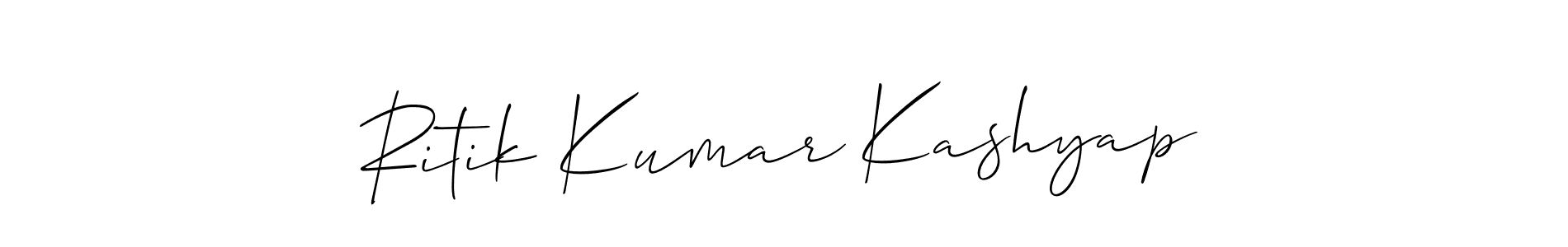 Also we have Ritik Kumar Kashyap name is the best signature style. Create professional handwritten signature collection using Allison_Script autograph style. Ritik Kumar Kashyap signature style 2 images and pictures png
