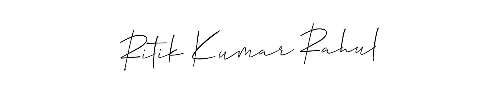 You can use this online signature creator to create a handwritten signature for the name Ritik Kumar Rahul. This is the best online autograph maker. Ritik Kumar Rahul signature style 2 images and pictures png