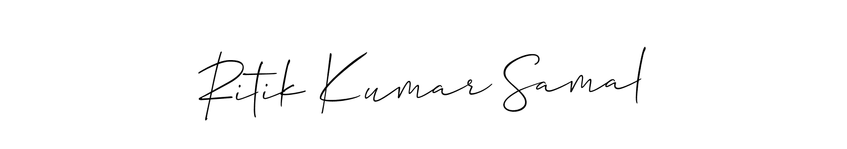 Use a signature maker to create a handwritten signature online. With this signature software, you can design (Allison_Script) your own signature for name Ritik Kumar Samal. Ritik Kumar Samal signature style 2 images and pictures png