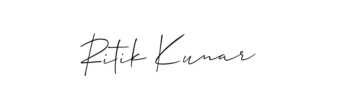 How to Draw Ritik Kunar signature style? Allison_Script is a latest design signature styles for name Ritik Kunar. Ritik Kunar signature style 2 images and pictures png