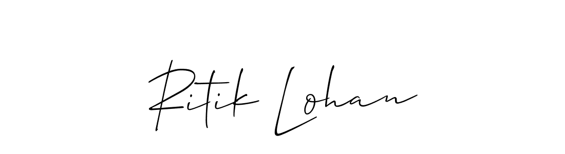 Allison_Script is a professional signature style that is perfect for those who want to add a touch of class to their signature. It is also a great choice for those who want to make their signature more unique. Get Ritik Lohan name to fancy signature for free. Ritik Lohan signature style 2 images and pictures png