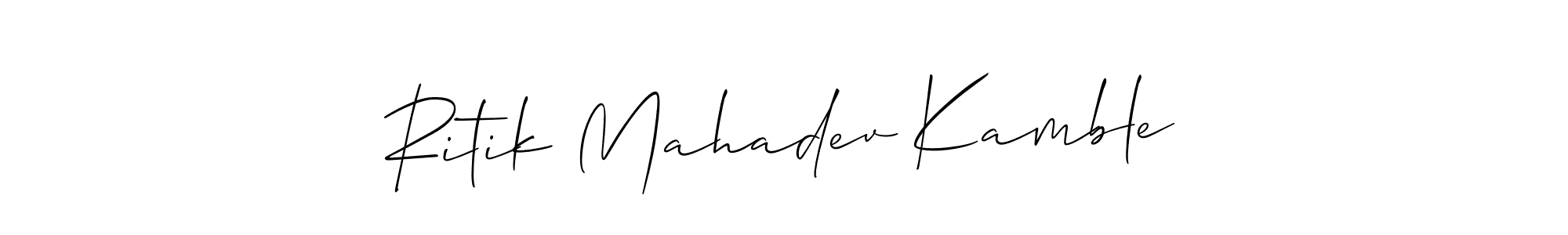 This is the best signature style for the Ritik Mahadev Kamble name. Also you like these signature font (Allison_Script). Mix name signature. Ritik Mahadev Kamble signature style 2 images and pictures png