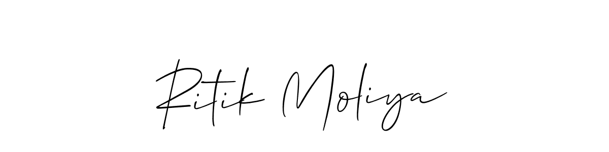 You should practise on your own different ways (Allison_Script) to write your name (Ritik Moliya) in signature. don't let someone else do it for you. Ritik Moliya signature style 2 images and pictures png