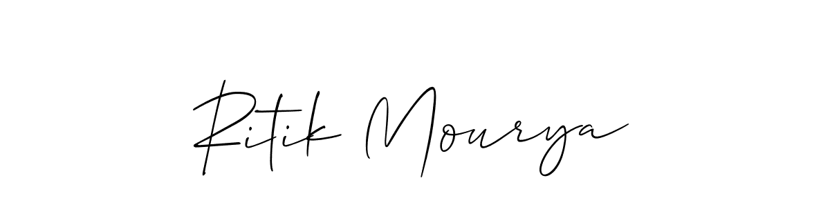 Also we have Ritik Mourya name is the best signature style. Create professional handwritten signature collection using Allison_Script autograph style. Ritik Mourya signature style 2 images and pictures png