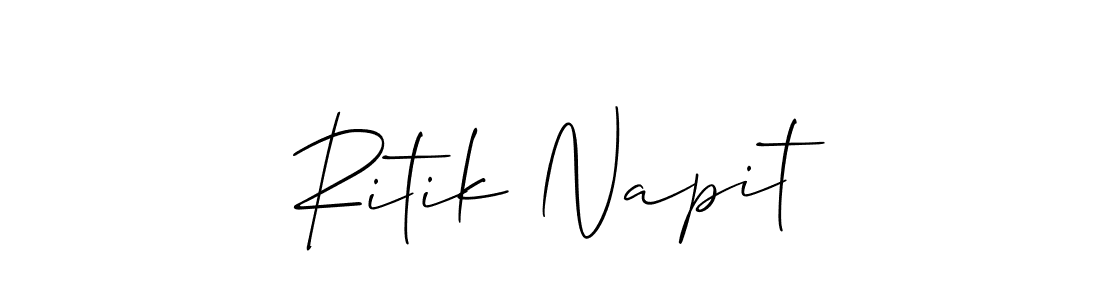 Create a beautiful signature design for name Ritik Napit. With this signature (Allison_Script) fonts, you can make a handwritten signature for free. Ritik Napit signature style 2 images and pictures png