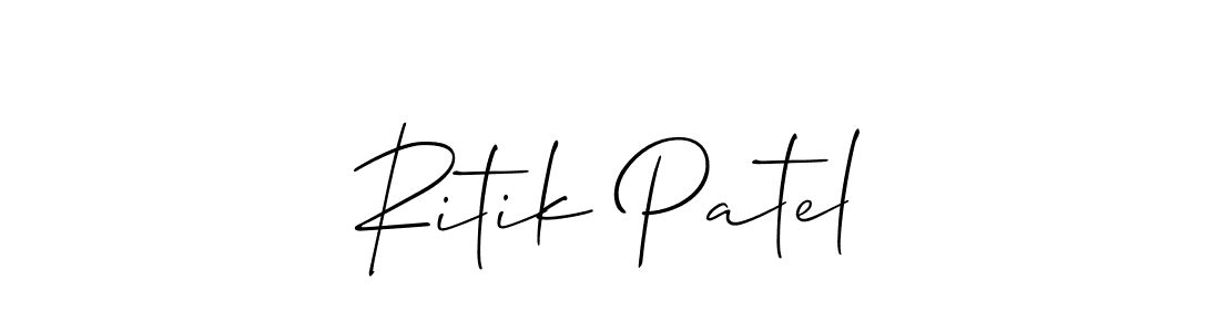 Create a beautiful signature design for name Ritik Patel. With this signature (Allison_Script) fonts, you can make a handwritten signature for free. Ritik Patel signature style 2 images and pictures png