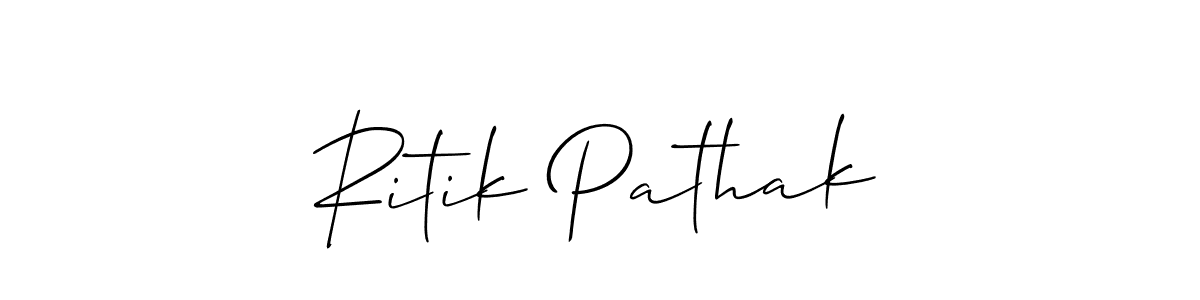 How to make Ritik Pathak signature? Allison_Script is a professional autograph style. Create handwritten signature for Ritik Pathak name. Ritik Pathak signature style 2 images and pictures png