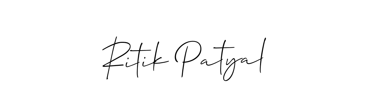 How to make Ritik Patyal signature? Allison_Script is a professional autograph style. Create handwritten signature for Ritik Patyal name. Ritik Patyal signature style 2 images and pictures png