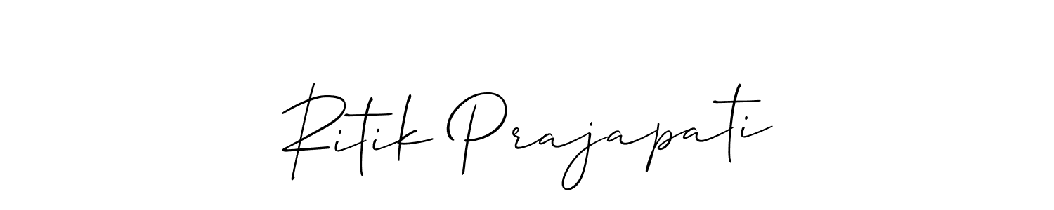 Also You can easily find your signature by using the search form. We will create Ritik Prajapati name handwritten signature images for you free of cost using Allison_Script sign style. Ritik Prajapati signature style 2 images and pictures png