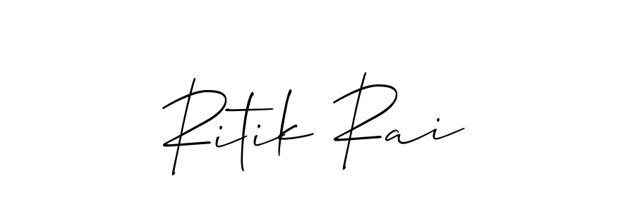 Allison_Script is a professional signature style that is perfect for those who want to add a touch of class to their signature. It is also a great choice for those who want to make their signature more unique. Get Ritik Rai name to fancy signature for free. Ritik Rai signature style 2 images and pictures png