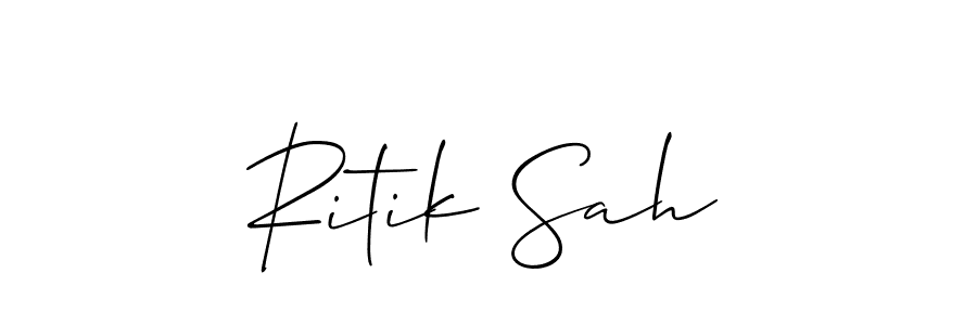 Allison_Script is a professional signature style that is perfect for those who want to add a touch of class to their signature. It is also a great choice for those who want to make their signature more unique. Get Ritik Sah name to fancy signature for free. Ritik Sah signature style 2 images and pictures png