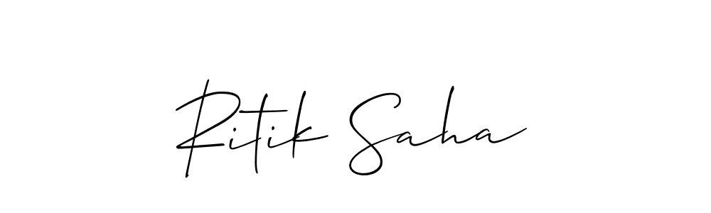 Allison_Script is a professional signature style that is perfect for those who want to add a touch of class to their signature. It is also a great choice for those who want to make their signature more unique. Get Ritik Saha name to fancy signature for free. Ritik Saha signature style 2 images and pictures png