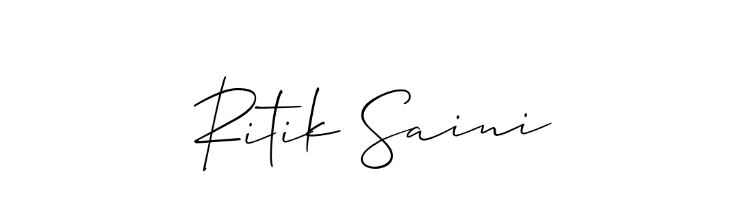 if you are searching for the best signature style for your name Ritik Saini. so please give up your signature search. here we have designed multiple signature styles  using Allison_Script. Ritik Saini signature style 2 images and pictures png