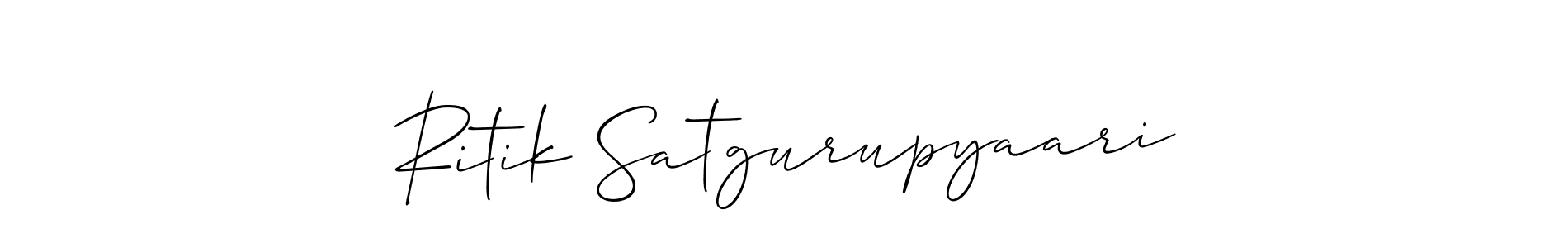 Make a short Ritik Satgurupyaari signature style. Manage your documents anywhere anytime using Allison_Script. Create and add eSignatures, submit forms, share and send files easily. Ritik Satgurupyaari signature style 2 images and pictures png