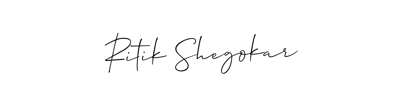 Ritik Shegokar stylish signature style. Best Handwritten Sign (Allison_Script) for my name. Handwritten Signature Collection Ideas for my name Ritik Shegokar. Ritik Shegokar signature style 2 images and pictures png