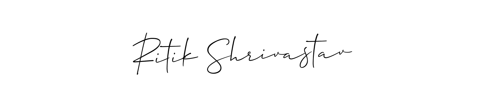 How to make Ritik Shrivastav name signature. Use Allison_Script style for creating short signs online. This is the latest handwritten sign. Ritik Shrivastav signature style 2 images and pictures png