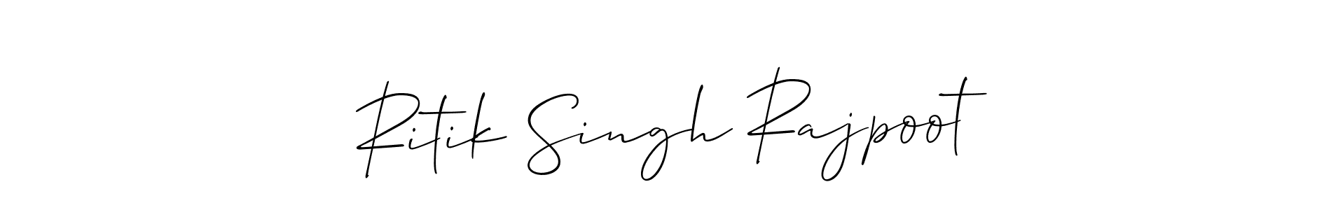 Similarly Allison_Script is the best handwritten signature design. Signature creator online .You can use it as an online autograph creator for name Ritik Singh Rajpoot. Ritik Singh Rajpoot signature style 2 images and pictures png