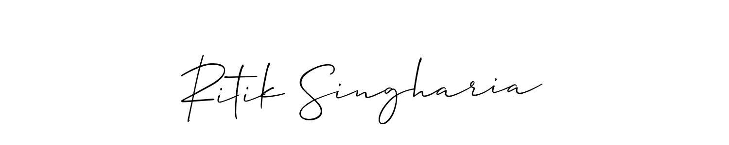 This is the best signature style for the Ritik Singharia name. Also you like these signature font (Allison_Script). Mix name signature. Ritik Singharia signature style 2 images and pictures png