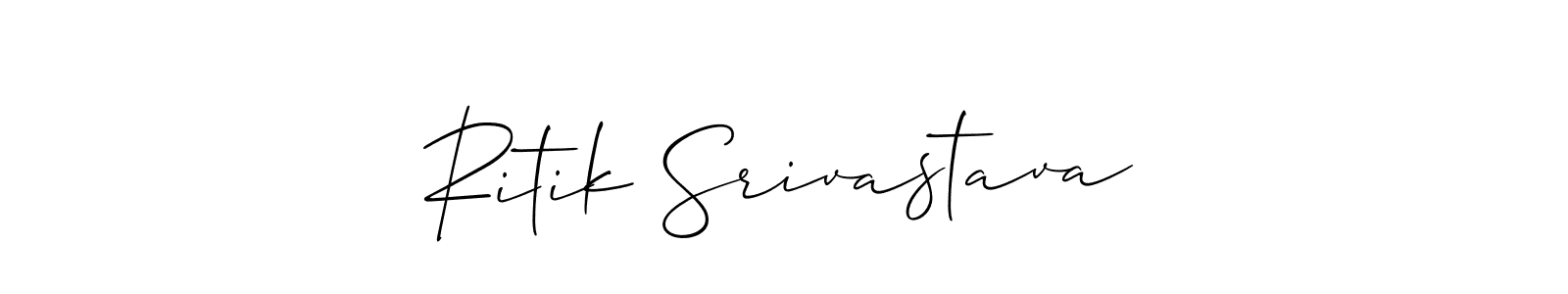 Similarly Allison_Script is the best handwritten signature design. Signature creator online .You can use it as an online autograph creator for name Ritik Srivastava. Ritik Srivastava signature style 2 images and pictures png