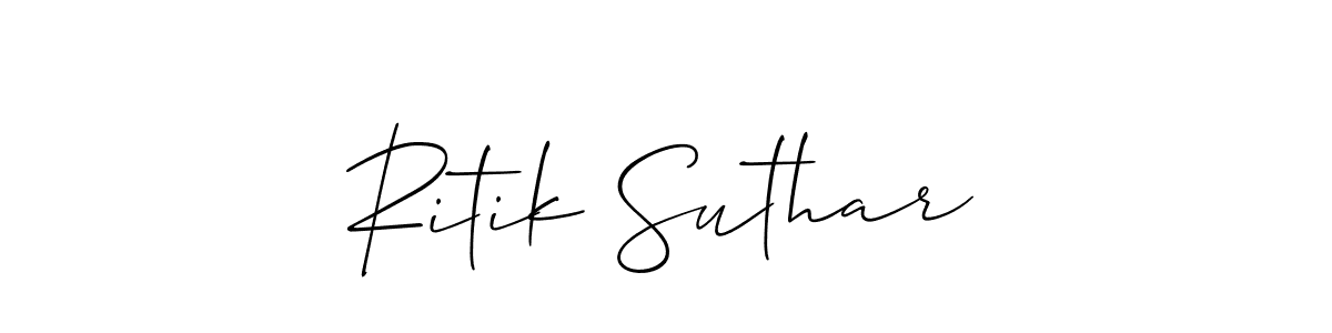 This is the best signature style for the Ritik Suthar name. Also you like these signature font (Allison_Script). Mix name signature. Ritik Suthar signature style 2 images and pictures png