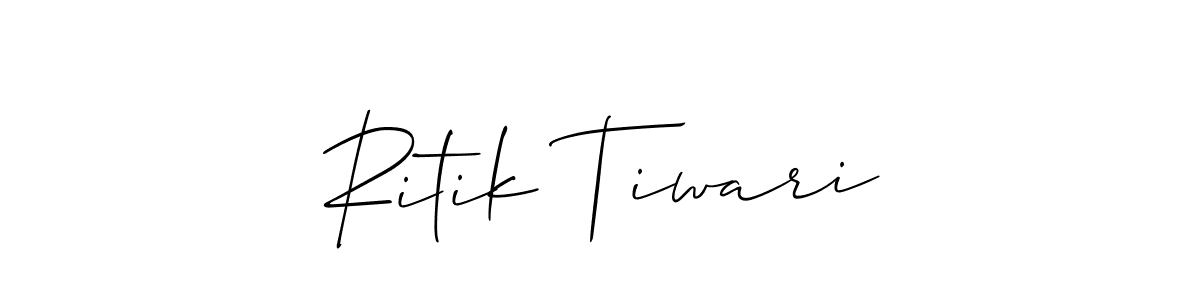 How to make Ritik Tiwari name signature. Use Allison_Script style for creating short signs online. This is the latest handwritten sign. Ritik Tiwari signature style 2 images and pictures png