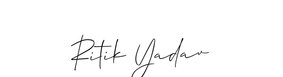 How to make Ritik Yadav name signature. Use Allison_Script style for creating short signs online. This is the latest handwritten sign. Ritik Yadav signature style 2 images and pictures png