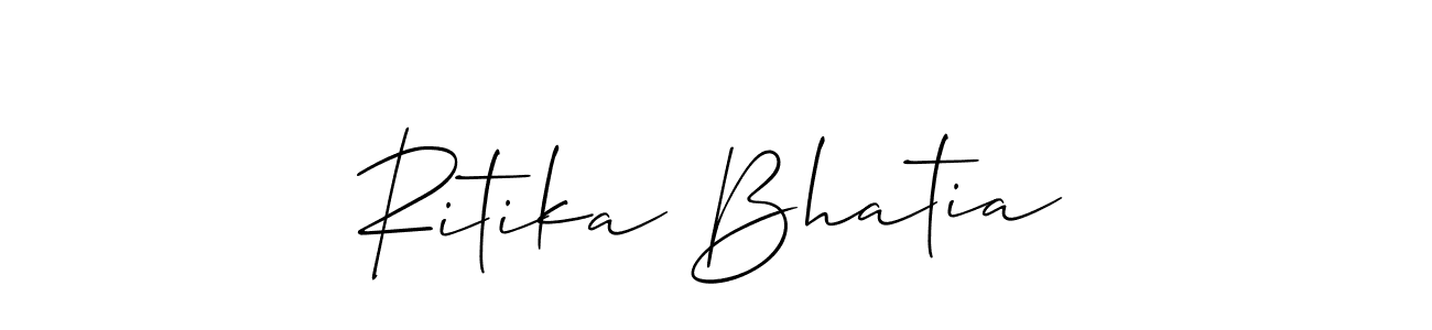 Ritika Bhatia stylish signature style. Best Handwritten Sign (Allison_Script) for my name. Handwritten Signature Collection Ideas for my name Ritika Bhatia. Ritika Bhatia signature style 2 images and pictures png