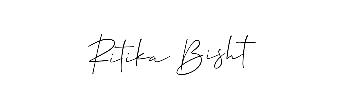 You should practise on your own different ways (Allison_Script) to write your name (Ritika Bisht) in signature. don't let someone else do it for you. Ritika Bisht signature style 2 images and pictures png