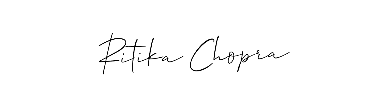 Also You can easily find your signature by using the search form. We will create Ritika Chopra name handwritten signature images for you free of cost using Allison_Script sign style. Ritika Chopra signature style 2 images and pictures png