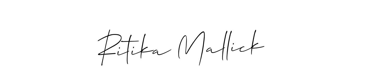 How to make Ritika Mallick name signature. Use Allison_Script style for creating short signs online. This is the latest handwritten sign. Ritika Mallick signature style 2 images and pictures png