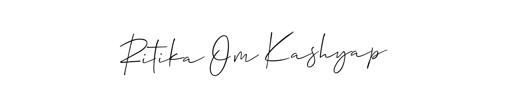 How to make Ritika Om Kashyap name signature. Use Allison_Script style for creating short signs online. This is the latest handwritten sign. Ritika Om Kashyap signature style 2 images and pictures png