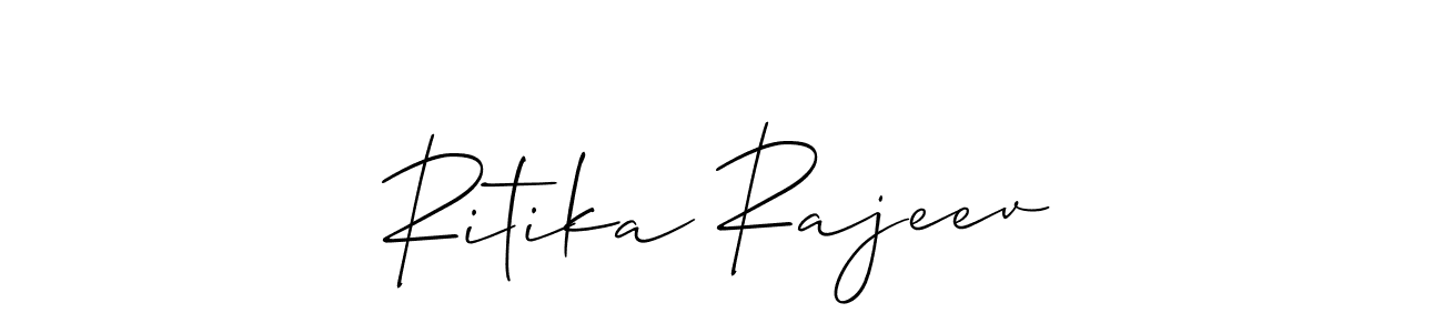 How to make Ritika Rajeev signature? Allison_Script is a professional autograph style. Create handwritten signature for Ritika Rajeev name. Ritika Rajeev signature style 2 images and pictures png