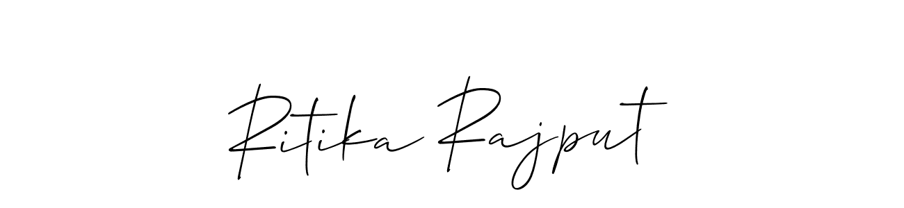 How to make Ritika Rajput name signature. Use Allison_Script style for creating short signs online. This is the latest handwritten sign. Ritika Rajput signature style 2 images and pictures png