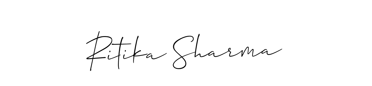How to make Ritika Sharma name signature. Use Allison_Script style for creating short signs online. This is the latest handwritten sign. Ritika Sharma signature style 2 images and pictures png
