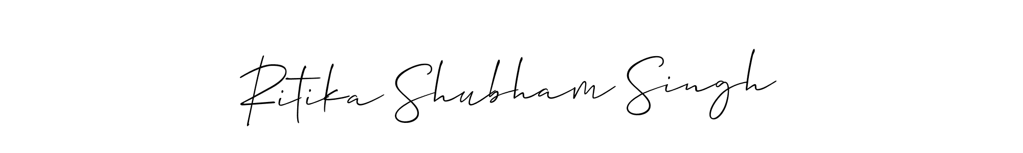 Also You can easily find your signature by using the search form. We will create Ritika Shubham Singh name handwritten signature images for you free of cost using Allison_Script sign style. Ritika Shubham Singh signature style 2 images and pictures png