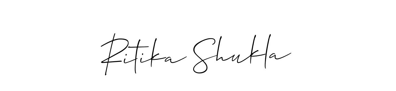 How to make Ritika Shukla signature? Allison_Script is a professional autograph style. Create handwritten signature for Ritika Shukla name. Ritika Shukla signature style 2 images and pictures png