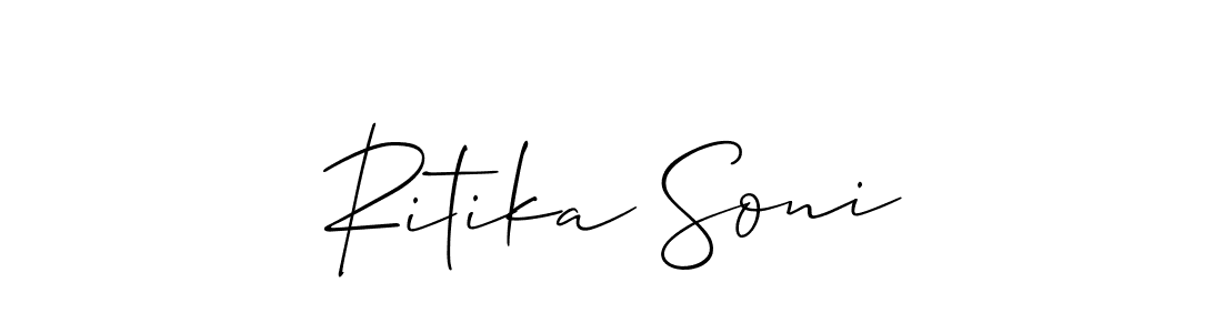 Best and Professional Signature Style for Ritika Soni. Allison_Script Best Signature Style Collection. Ritika Soni signature style 2 images and pictures png