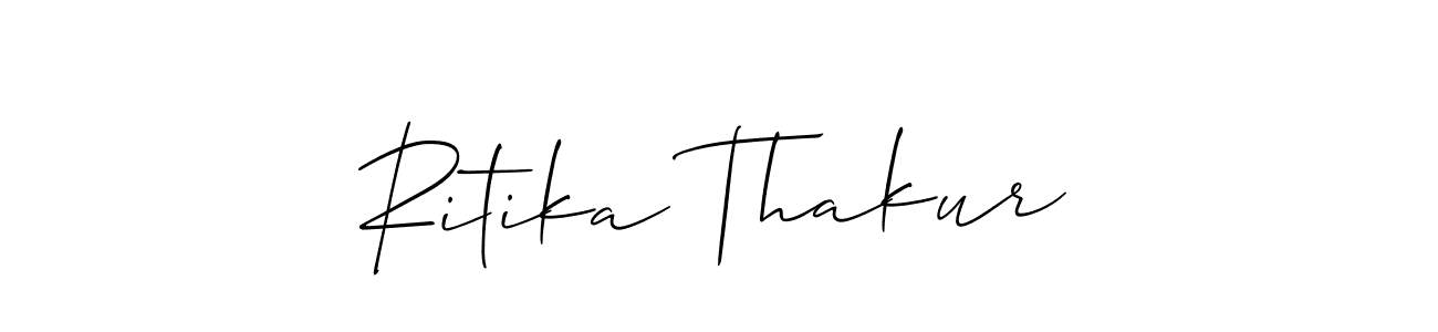 Create a beautiful signature design for name Ritika Thakur. With this signature (Allison_Script) fonts, you can make a handwritten signature for free. Ritika Thakur signature style 2 images and pictures png