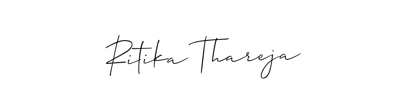 Similarly Allison_Script is the best handwritten signature design. Signature creator online .You can use it as an online autograph creator for name Ritika Thareja. Ritika Thareja signature style 2 images and pictures png