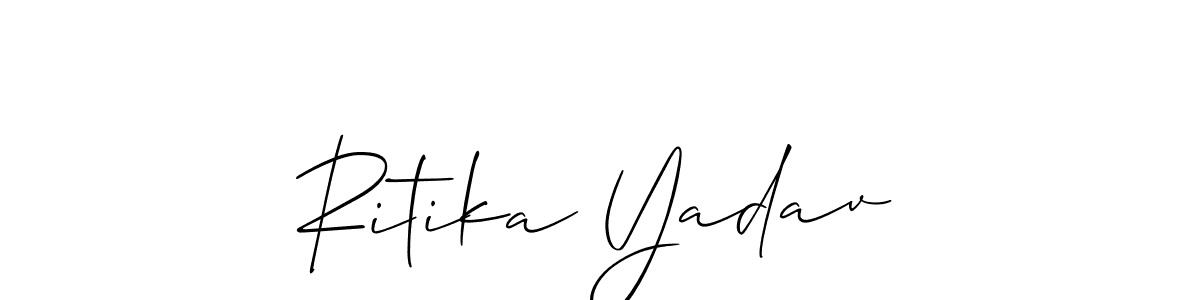 Make a beautiful signature design for name Ritika Yadav. With this signature (Allison_Script) style, you can create a handwritten signature for free. Ritika Yadav signature style 2 images and pictures png