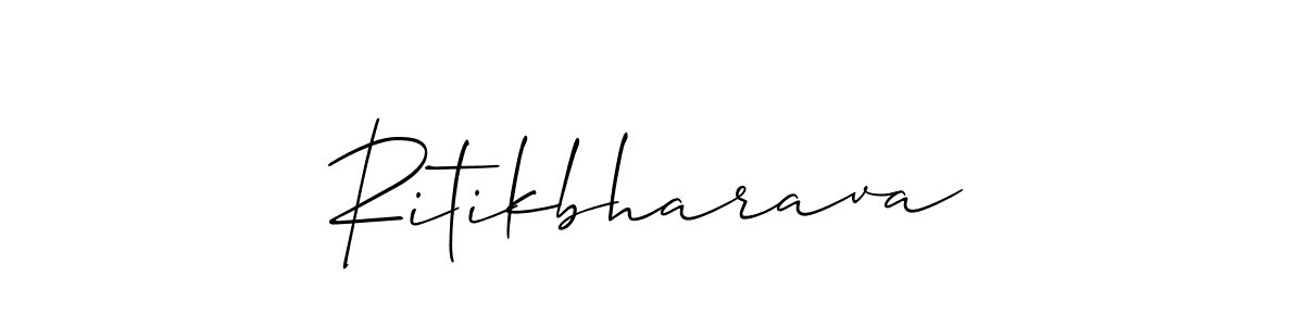 Design your own signature with our free online signature maker. With this signature software, you can create a handwritten (Allison_Script) signature for name Ritikbharava. Ritikbharava signature style 2 images and pictures png