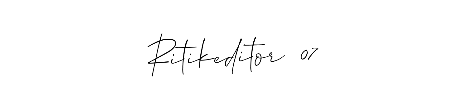 Use a signature maker to create a handwritten signature online. With this signature software, you can design (Allison_Script) your own signature for name Ritikeditor  07. Ritikeditor  07 signature style 2 images and pictures png