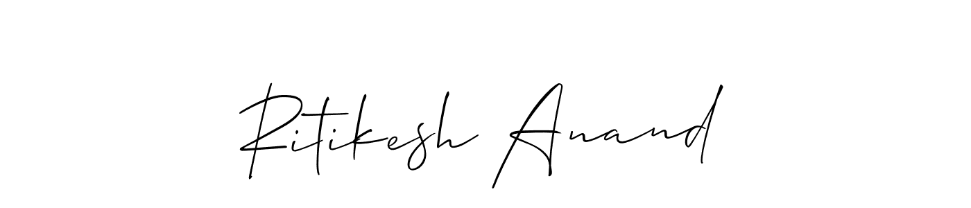 Make a beautiful signature design for name Ritikesh Anand. With this signature (Allison_Script) style, you can create a handwritten signature for free. Ritikesh Anand signature style 2 images and pictures png